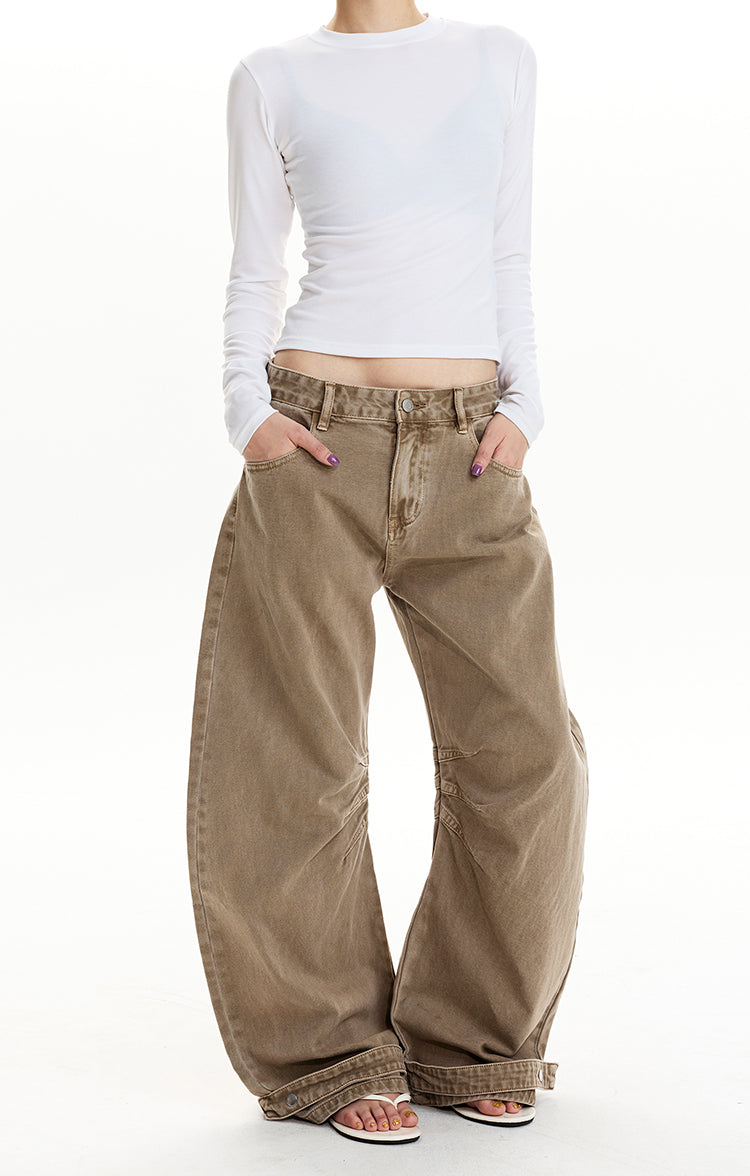 MADWIT DECONSTRUCTED WASHED WIDE PANTS#Z055