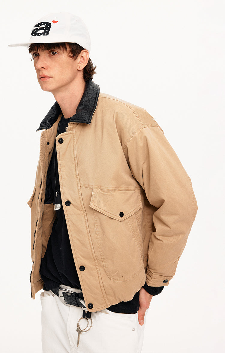 MADWITCH BARN STYLE LEATHER COLLAR JACKET #25550