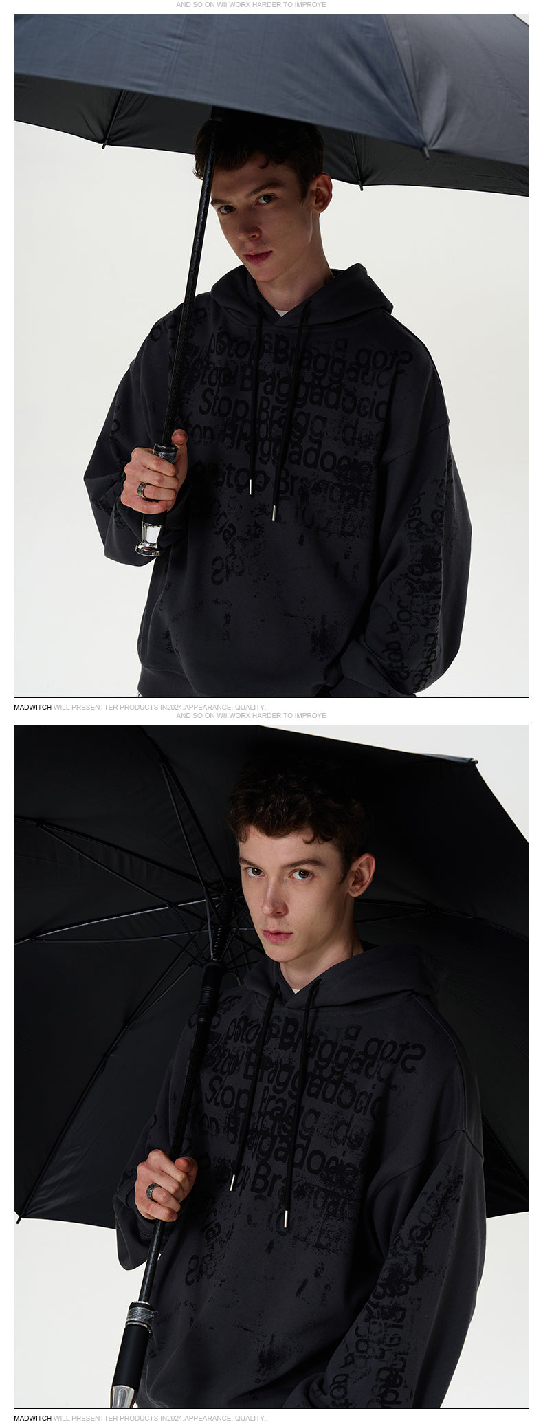 MADWITCH VINTAGE HOODED SWEATSHIRT #MD3593
