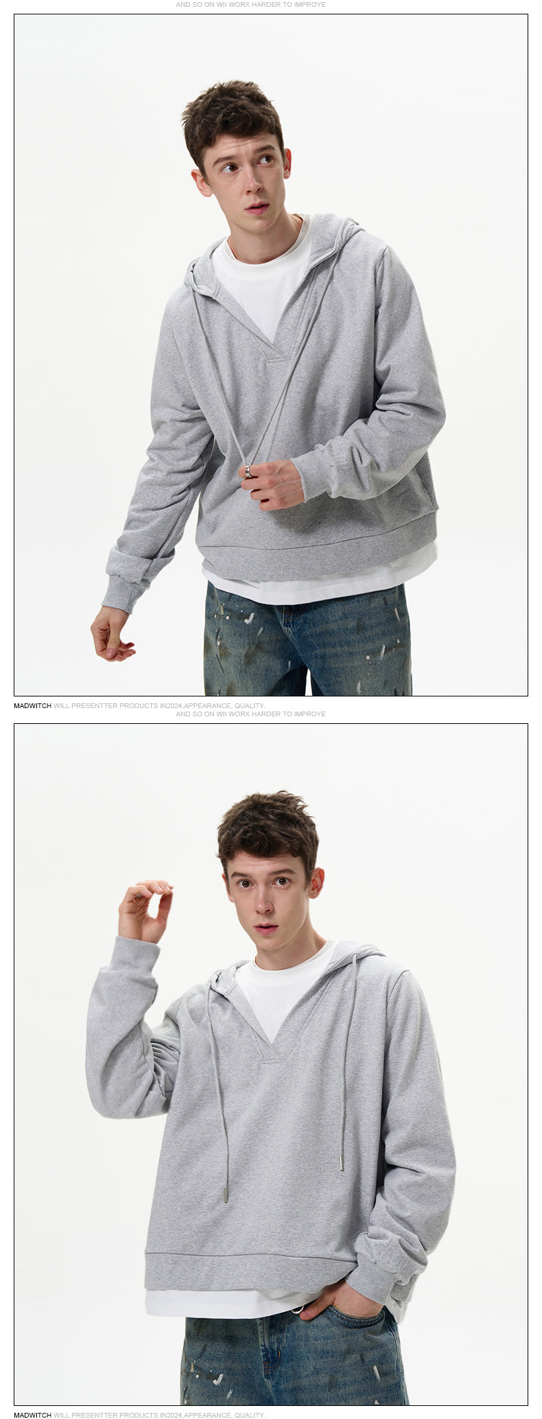 MADWITCH SIMPLE HOODED SWEATSHIRT #27226-