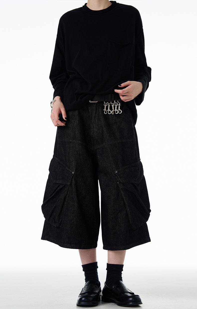 MADWITCH OVERKNEE CARGO DENIM PANTS #CK9610D