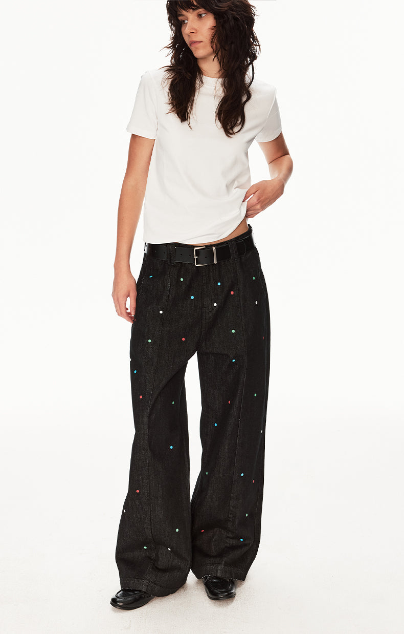 MADWIT POLKA DOT HIGH STREET JEANS #WH0A130