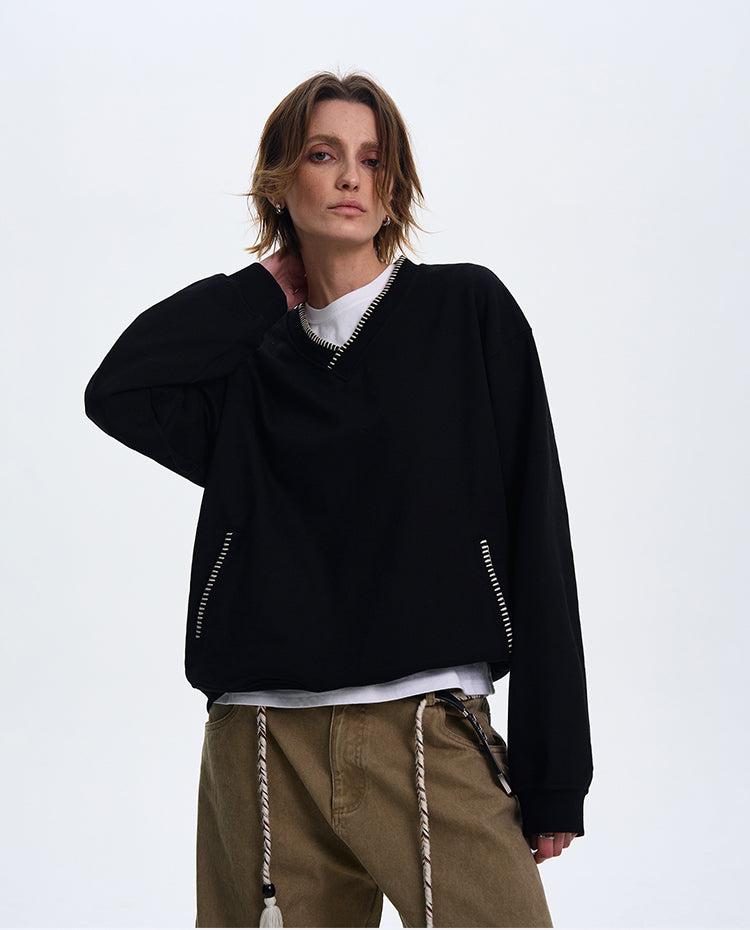 MADWITCH V-NECK CASUAL LONG SLEEVE #0207