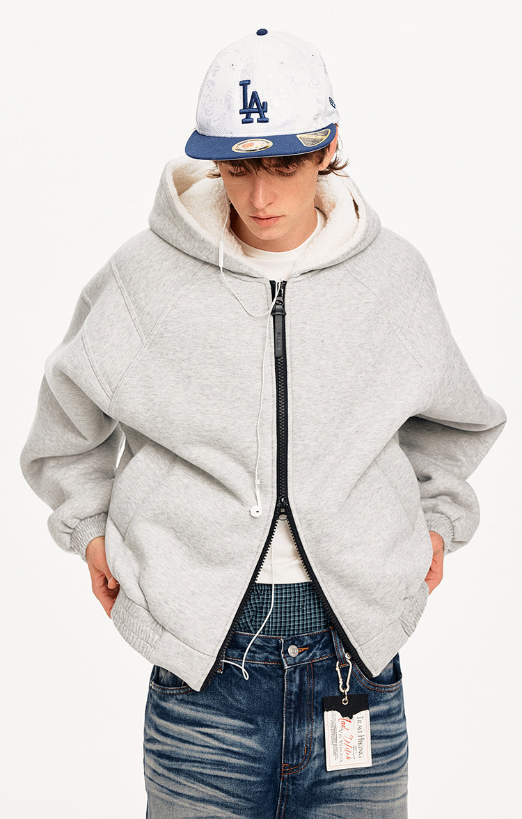 MADWITCH DECONSTRUCTED HOODED FLEECE JACKET #DW1631