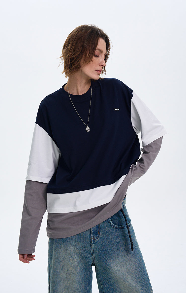 MADWITCH LAYERED FAUX TWO-PIECE HOODIE #6915