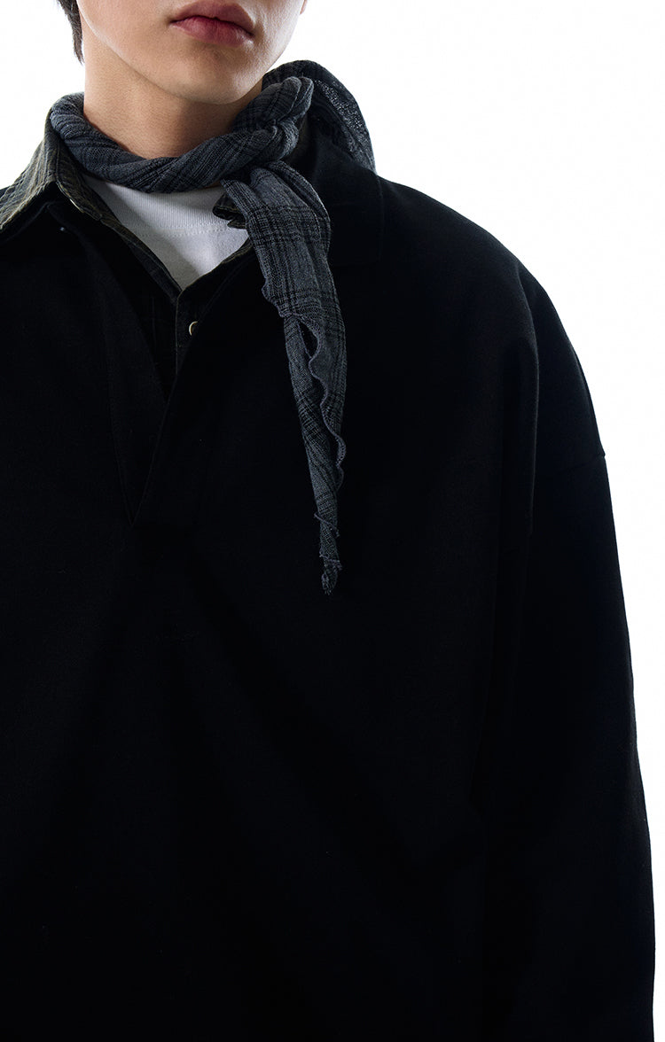 MADWITCH TURN-DOWN COLLAR VERSATILE TOP #0198