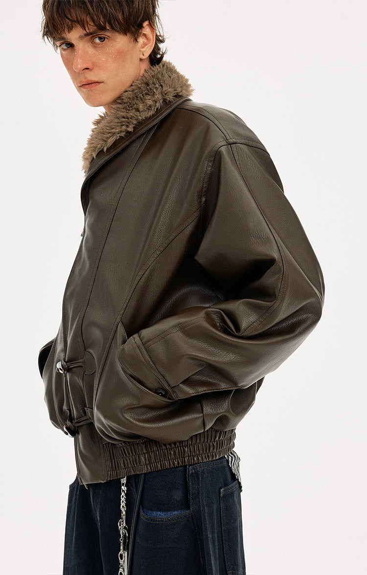 MADWITCH HORN BUTTON LEATHER QUILTED JACKET #AW25507