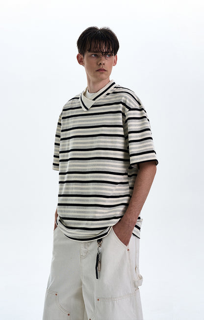 MADWITCH CONTRAST STRIPED T-SHIRT #G1525