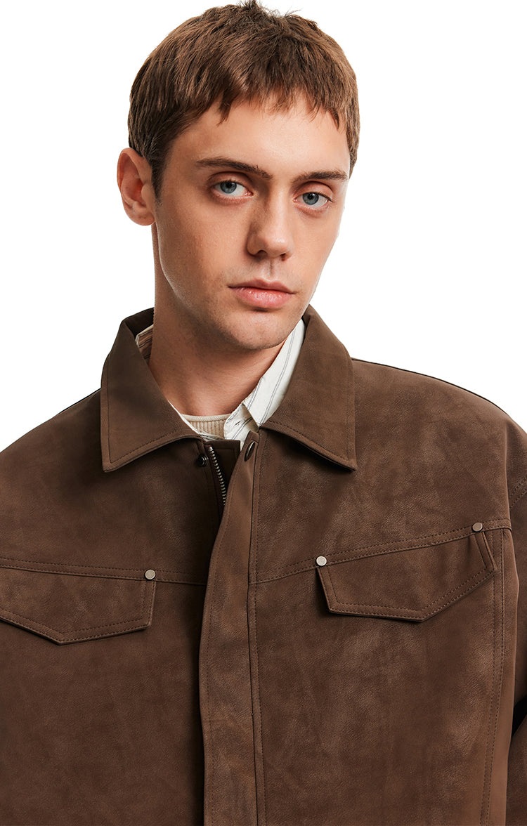 MADWITCH BARN SUEDE JACKET #C346Q25