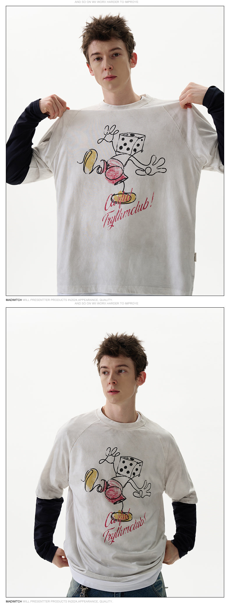 MADWITCH FUNNY PRINT LONG SLEEVE #27257