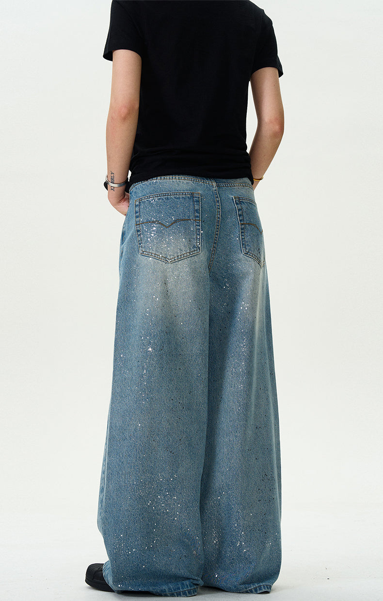 MADWITCH STAR PRINT WASHED DENIM JEANS #WHOA083