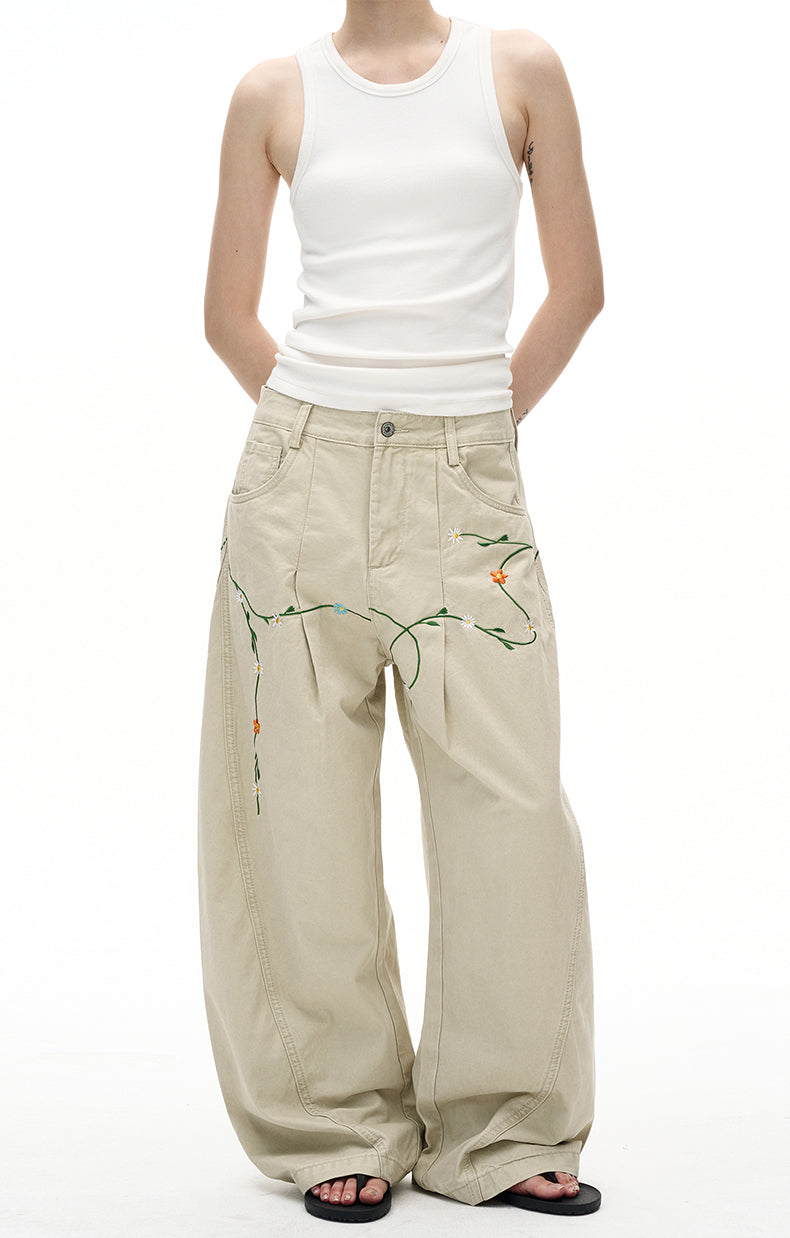 MADWITCH FLORAL PATCH CARGO PANTS #E5807