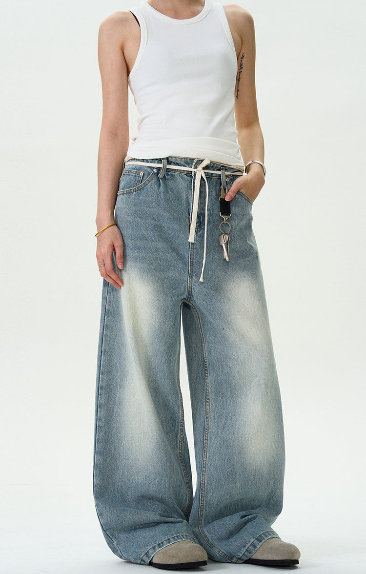 MADWITCH AMERICAN WASHED BAGGY DENIM PANTS #G6623