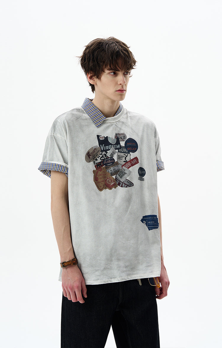 MADWITCH DIRTY DYE PRINTED TEE #8777