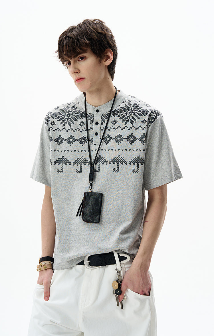 MADWITCH FAIR ISLE COTTON TEE #27351