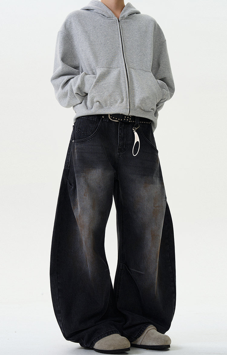 MADWITCH DIRTY SPRAY WIDE-LEG DENIM JEANS #CK9373
