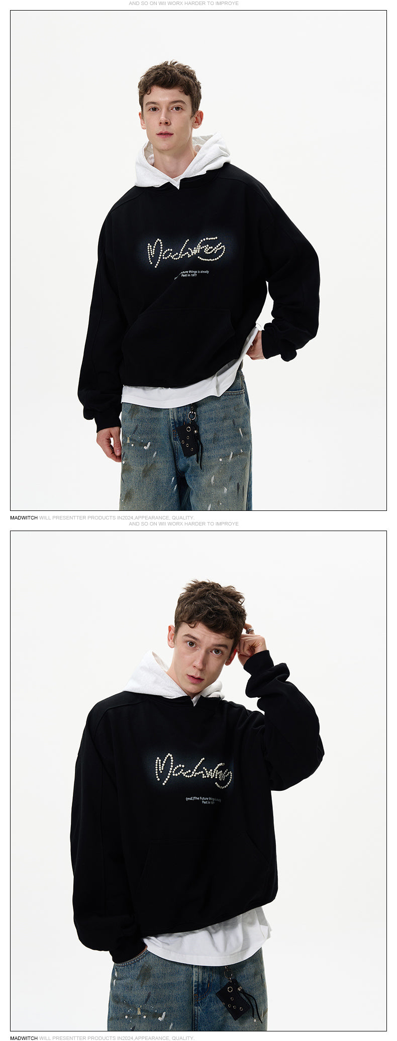 MADWITCH STYLISH HOODED SWEATSHIRT #MD3608