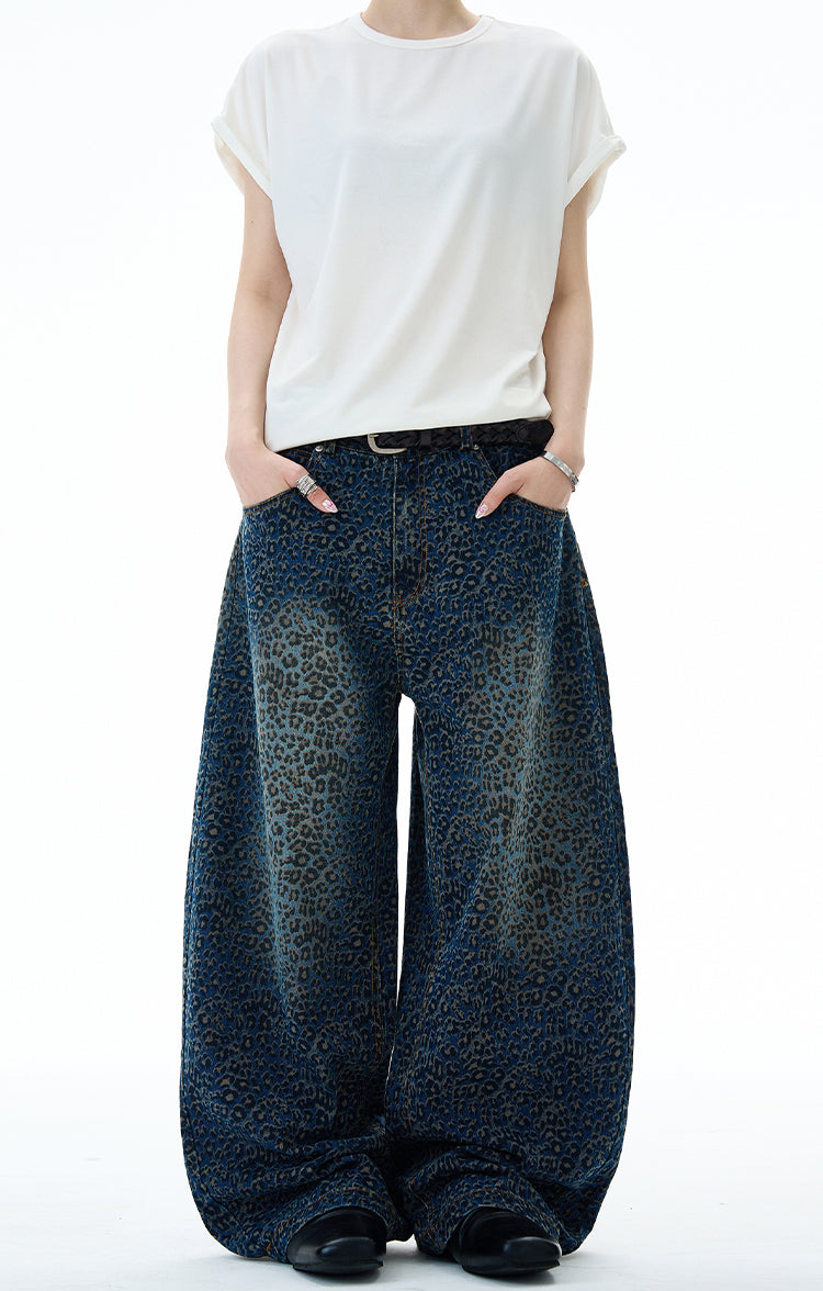 MADWITCH WASHED LEOPARD FLARE PANTS #BNK157