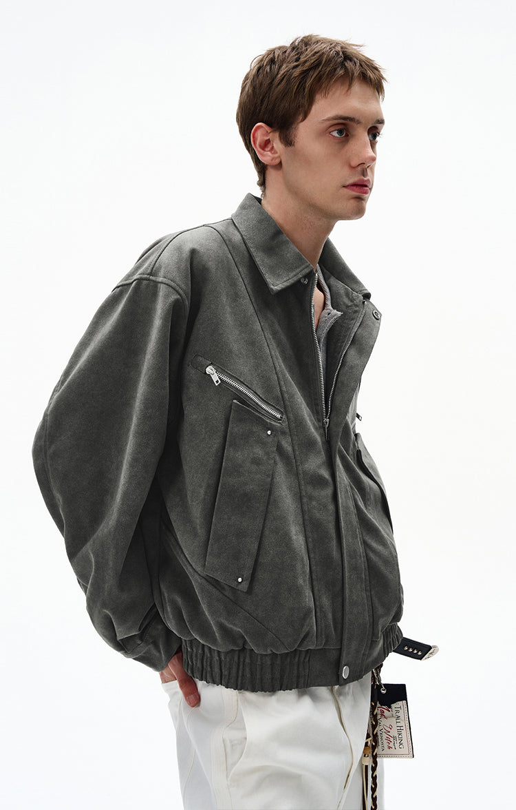 MADWITCH UNISEX SUEDE UTILITY JACKET #L963