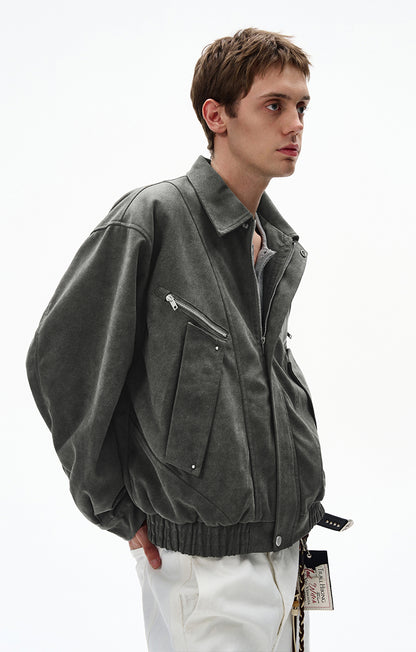 MADWITCH UNISEX SUEDE UTILITY JACKET #L963