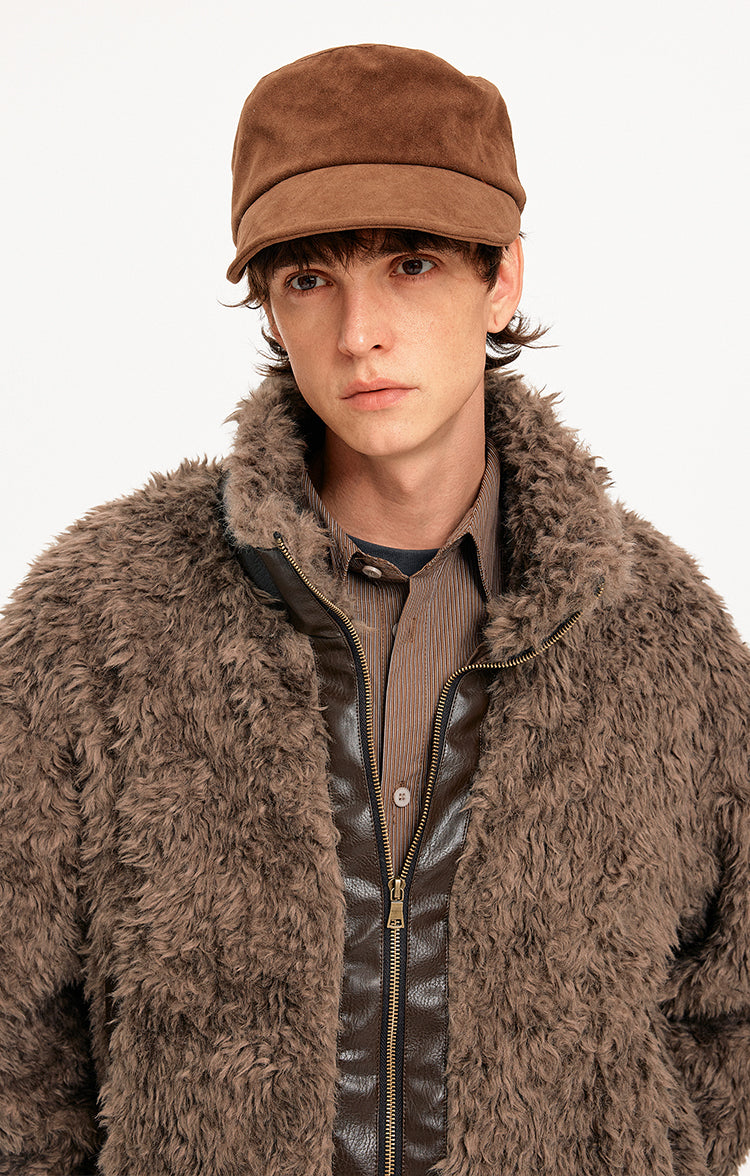 MADWITCH PATCHWORK SHEARLING COLLAR JACKET #256152
