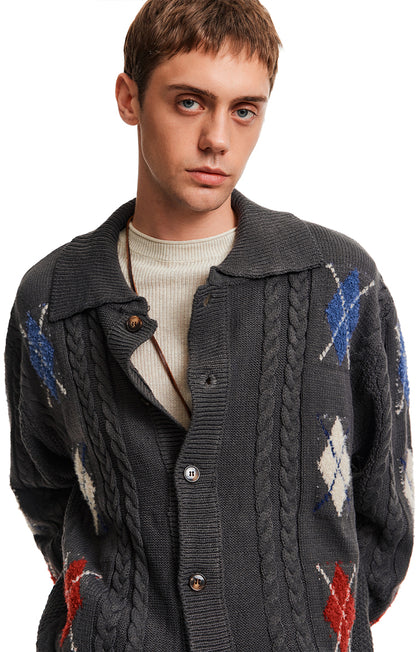 MADWITCH ARGYLE TWIST SWEATER #AW25306