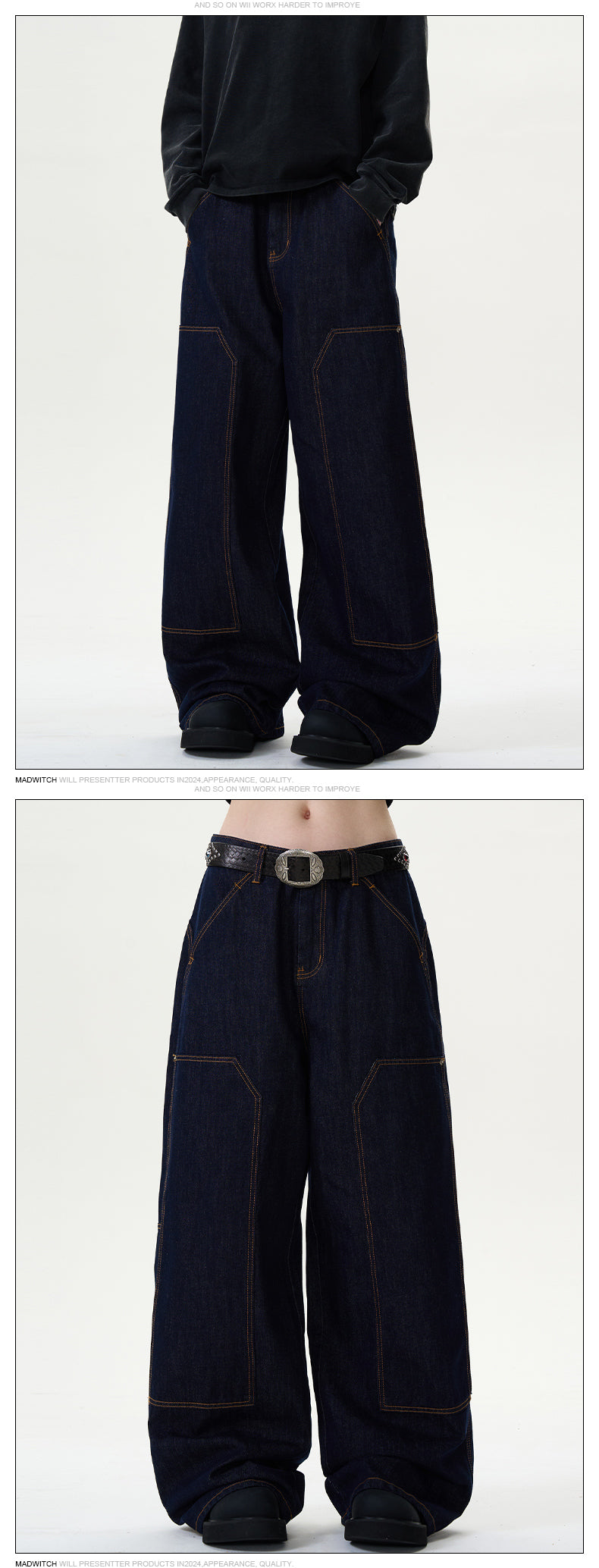 MADWITCH LOOSE WIDE-LEG JEANS #L357