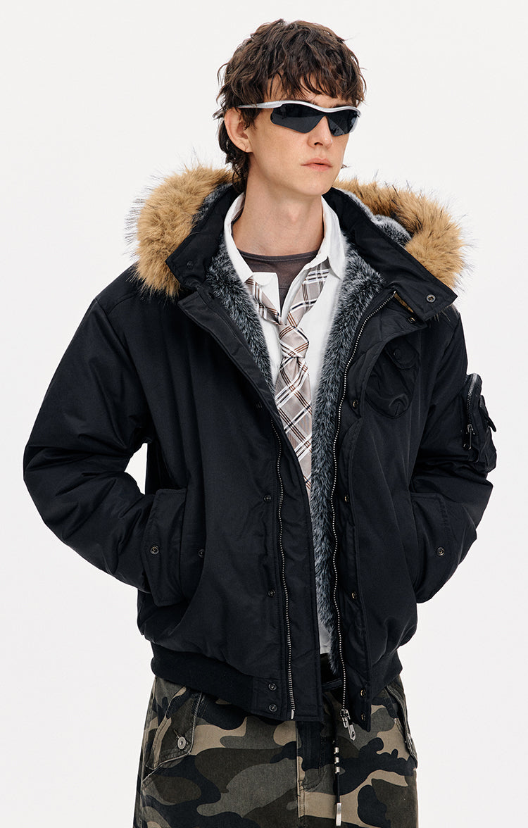 MADWITCH DETACHABLE HOOD QUILTED JACKET #IN058