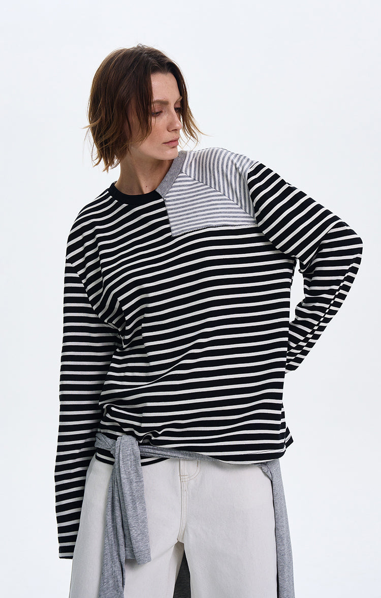 MADWITCH STRIPED CONTRAST LONG SLEEVE #SD12