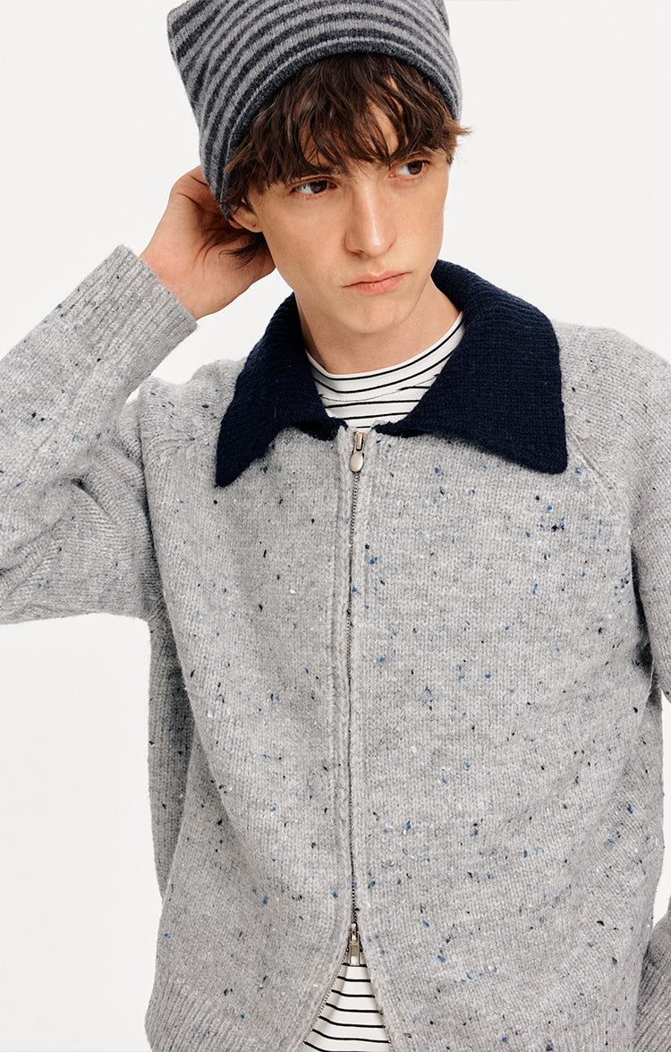 MADWITCH COLORBLOCK NOTCHED KNIT SWEATER #MYC010