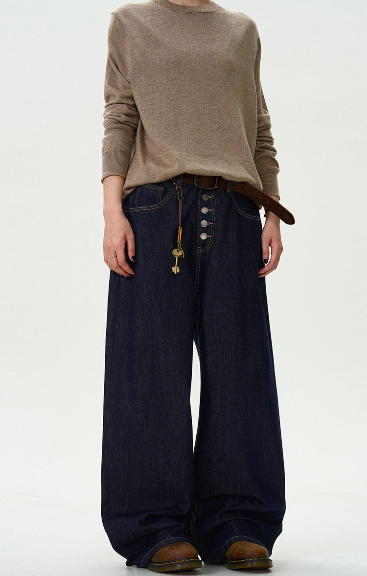 MADWITCH BUTTON-FLY STRAIGHT-LEG JEANS #WHOA094