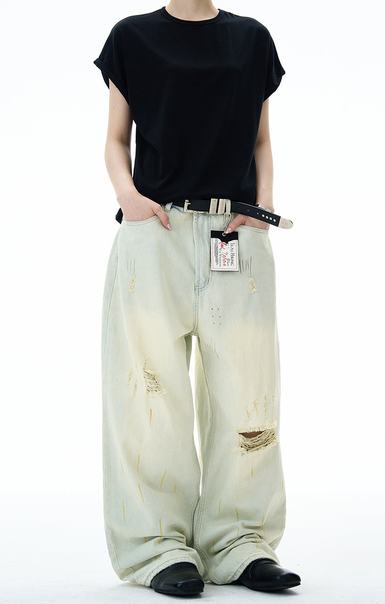 MADWITCH POST-APOCALYPTIC RIPPED JEANS #68122