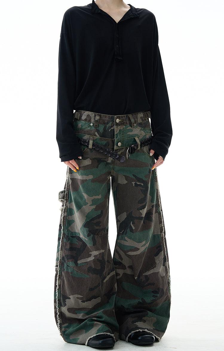 MADWITCH DESIGN CAMO CARGO PANTS #G6841