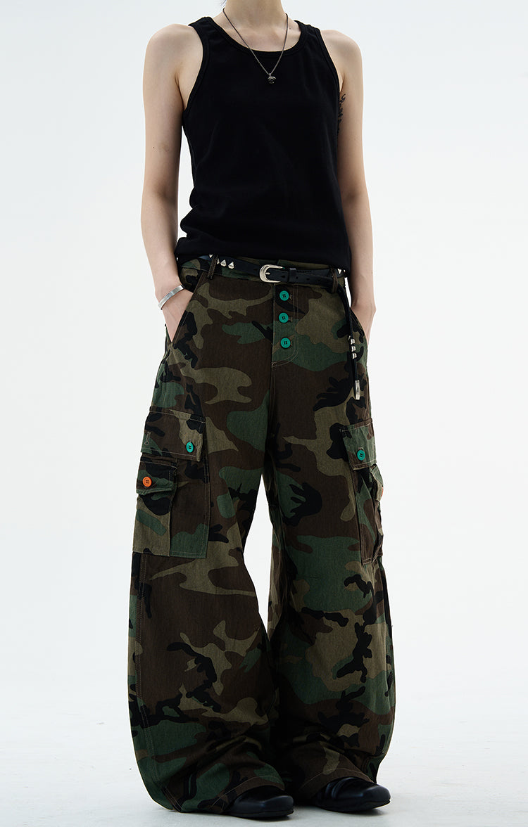 MADWITCH CAMO UTILITY CARGO PANTS #H5774
