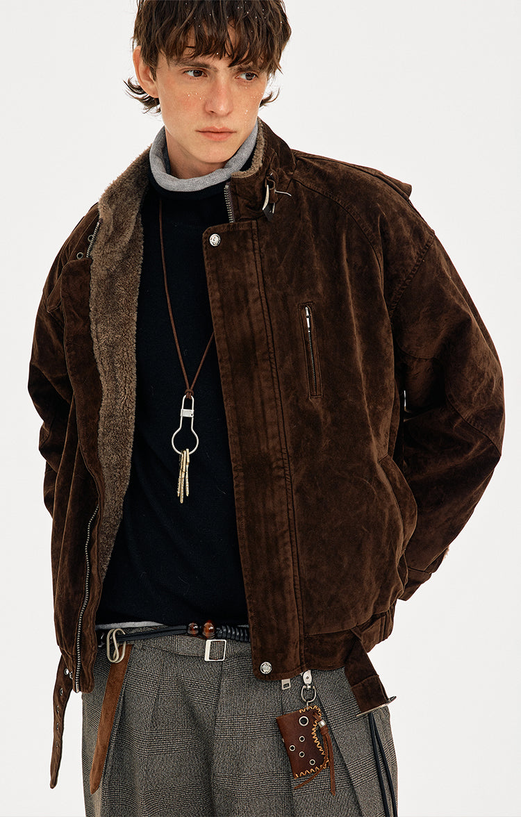 MADWITCH SUEDE QUILTED RECONSTRUCTION JACKET #AW25511