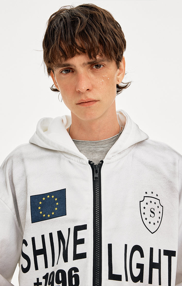 MADWITCH VINTAGE HOODED SWEATSHIRT LETTER PRINT #AW25169