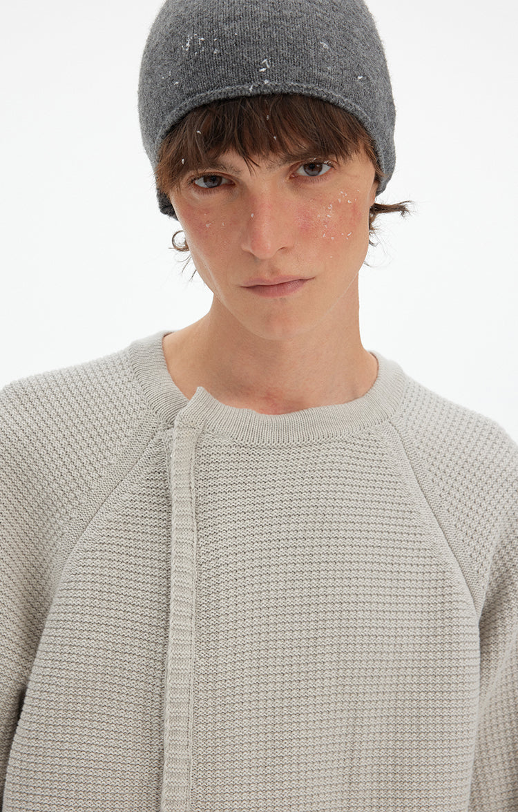 MADWITCH RETRO PATCHWORK CREW SWEATER #YH25011