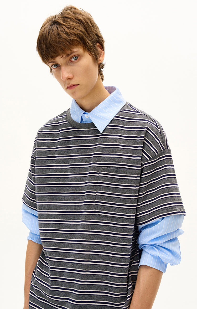 MADWITCH UNISEX FAKE TWO-PIECE LONG SLEEVE TOP #T009