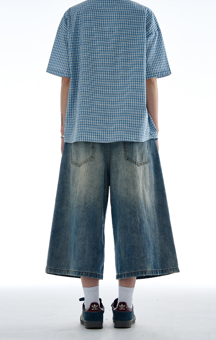 MADWITCH LOOSE FIT CROPPED DENIM JEANS #G6682