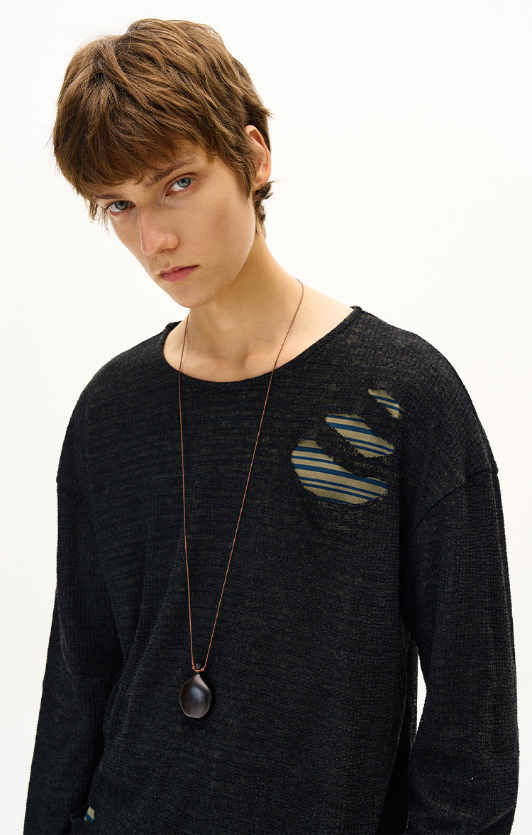 MADWITCH UNISEX DISTRESSED KNIT LONG SLEEVE #SD14