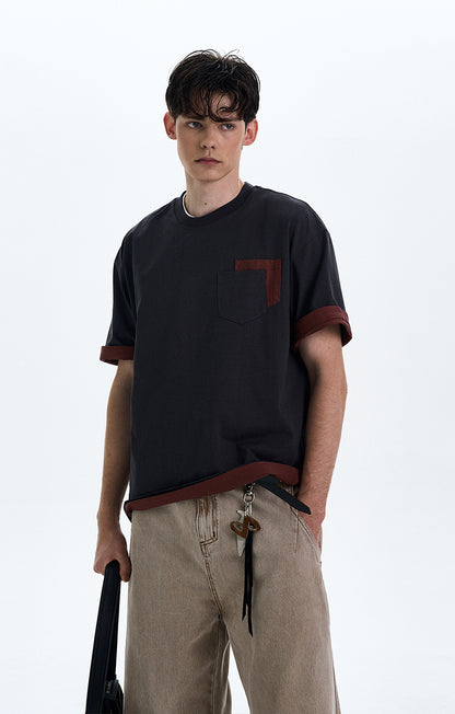 MADWITCH CONTRAST COLOR CREWNECK TEE #C205C25