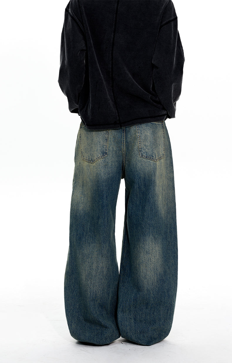 MADWITCH VINTAGE WASHED WIDE LEG JEANS #CK5576