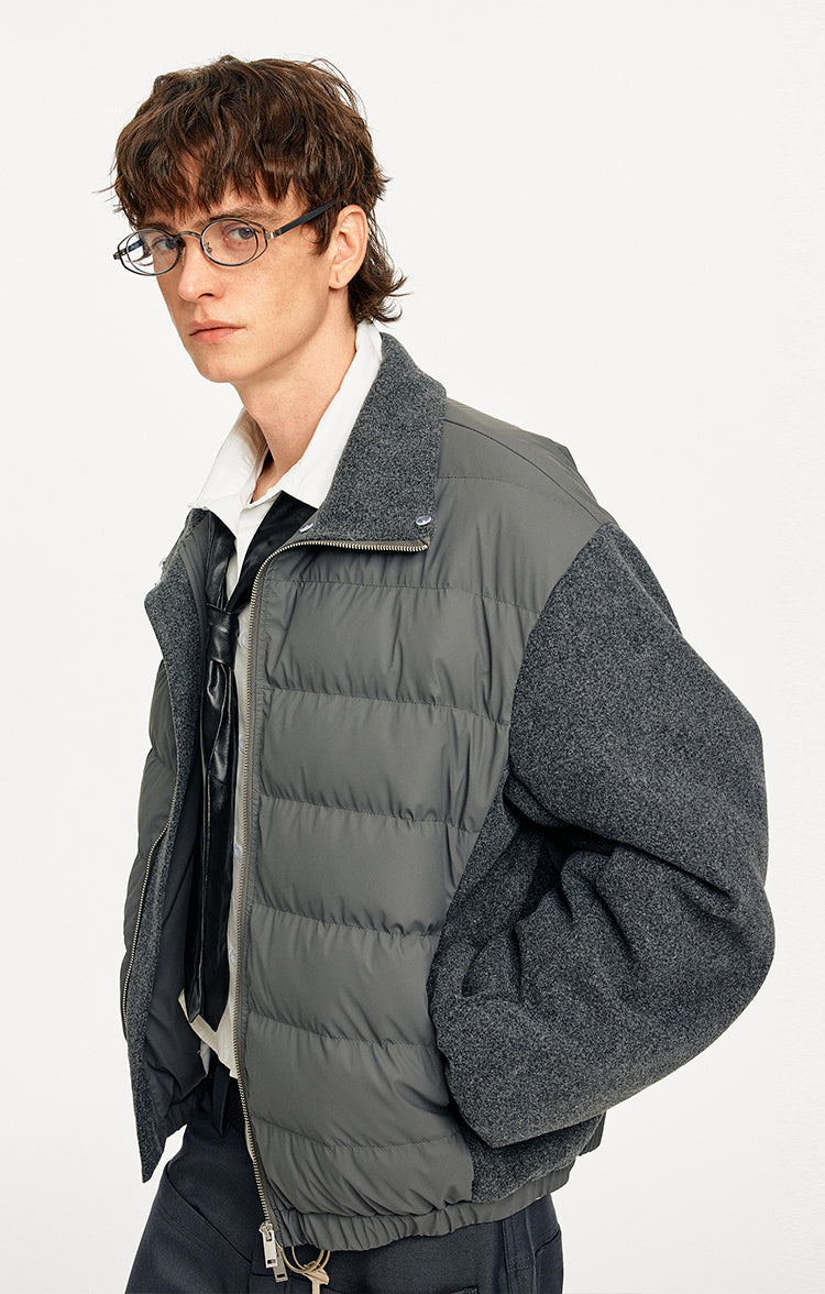 MADWITCH QUILTED STAND COLLAR DOWN JACKET #M0128