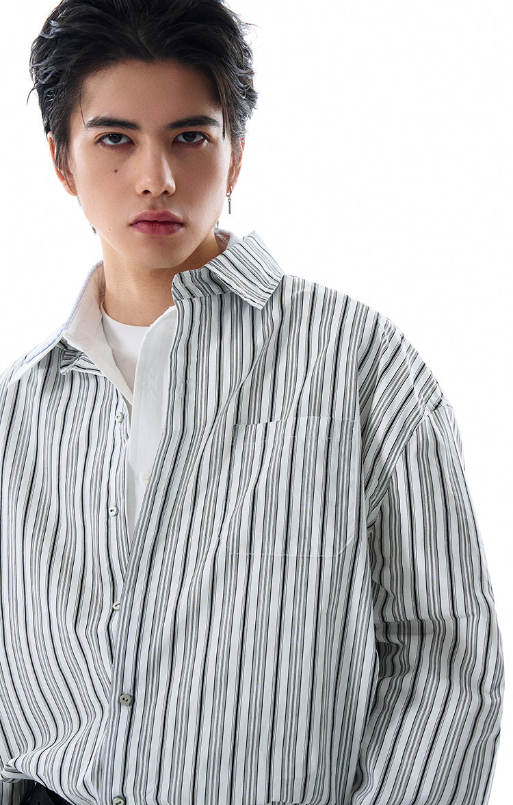 MADWITCH VINTAGE STRIPED SHIRT #L565