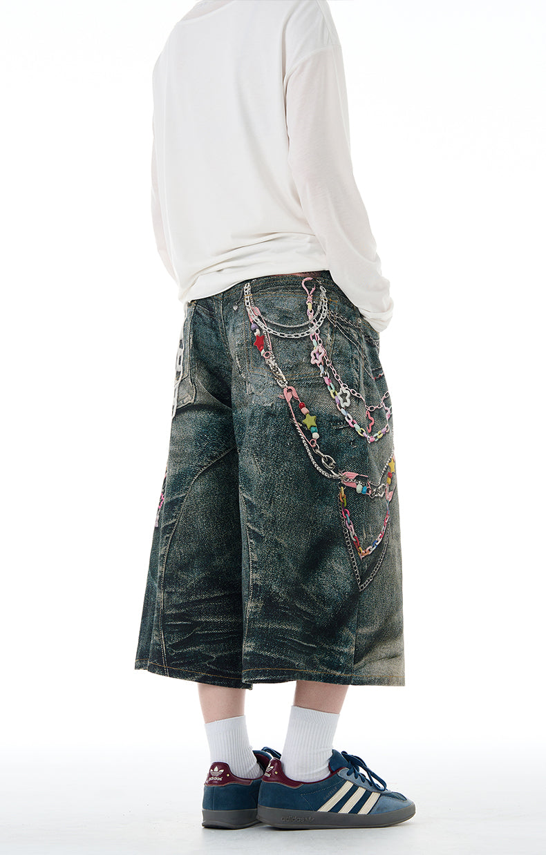 MADWITCH 3D PRINT DENIM PANTS #G6830