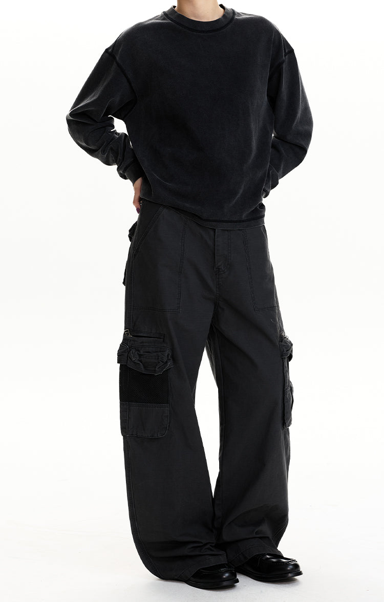 MADWIT WASHED MULTI-POCKET WORK PANTS #CK6923