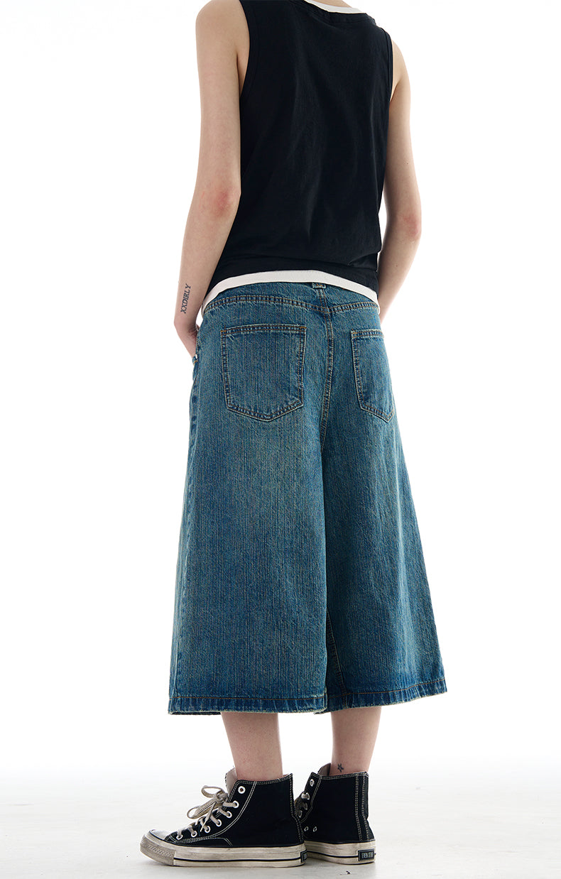 MADWITCH WASHED WIDE LEG DENIM JEANS #L562