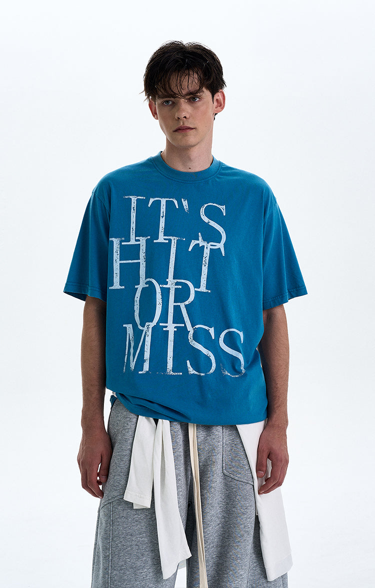 MADWITCH ROUND NECK LETTER PRINT T-SHIRT #27297