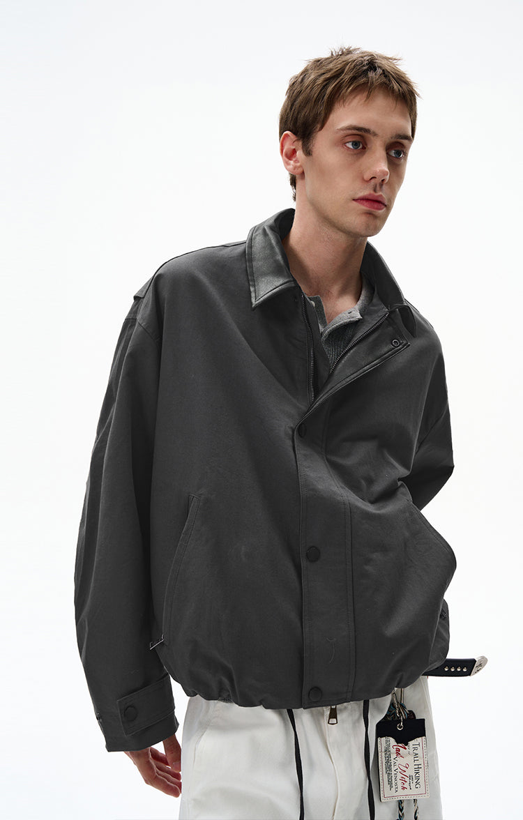 MADWITCH LEATHER-TRIMMED CASUAL TOP #M1005