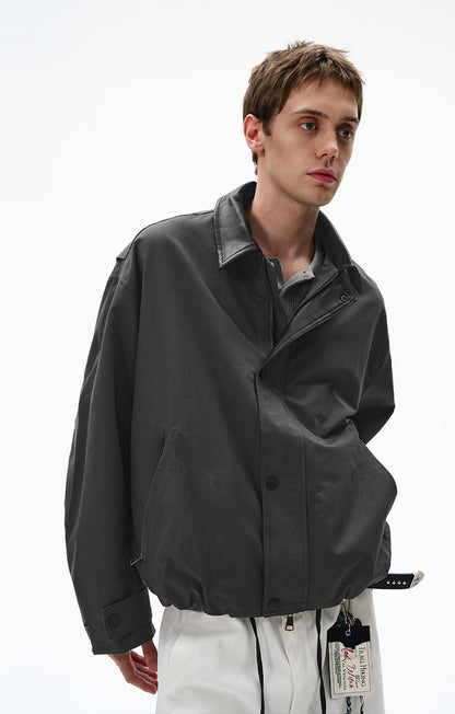 MADWITCH LEATHER-TRIMMED CASUAL TOP #M1005